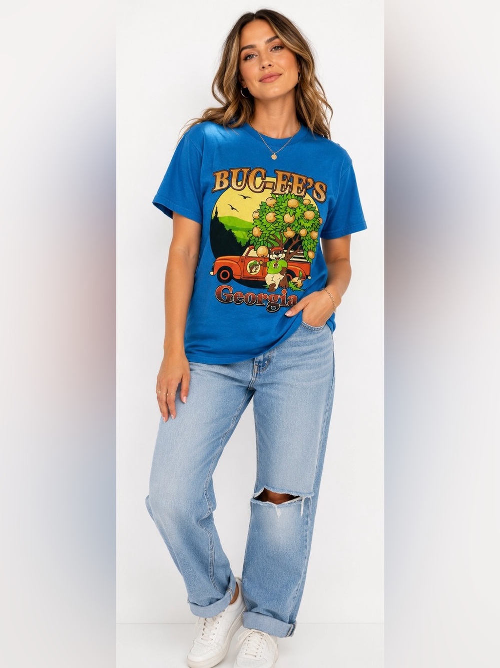 Buc-ee’s Georgia Blue Graphic T Shirt Beaver Souvenir Tee Adult M